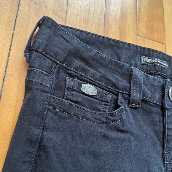 Guess Premium Daredevil Bootcut Jeans Black Low Rise Size 27 E#WB0157D02D0 - Picture 2 of 8